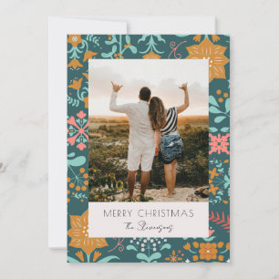 Cartão de Natal Merry Verde Moderno