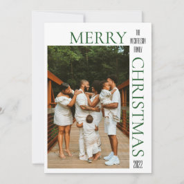 Cartão de Natal Merry Verde Moderno