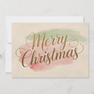 Cartão de Natal Merry Watercolor Elegante