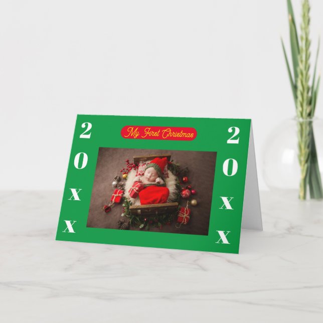Cartão de Natal - Meu Primeiro Natal - Adicionar F (Frente)