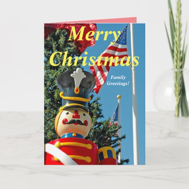Cartão de Natal Militar Padrão, 5" x 7" Dobrado (Frente)