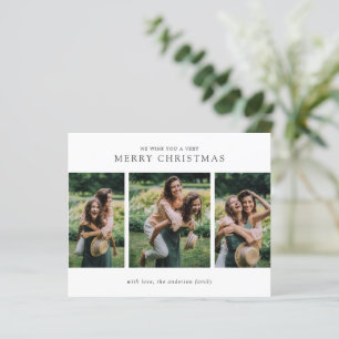 Cartão de Natal Minimalista com Foto Moderno e Eco