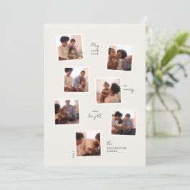 Cartão de Natal minimalista de sete fotos