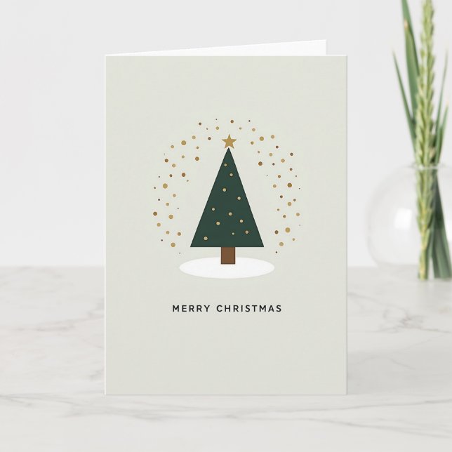 Cartão de Natal Minimalista Feliz (Frente)