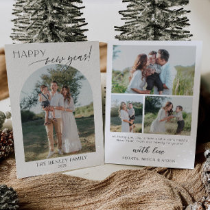 Cartão de Natal Minimalista Feliz Ano Novo