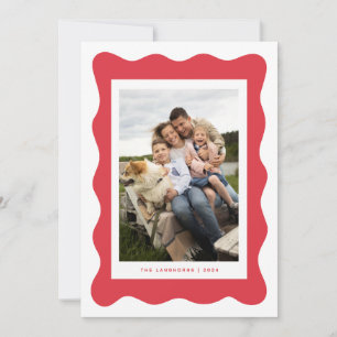 Cartão de Natal Mínimo Casual da Fronteira Wavy