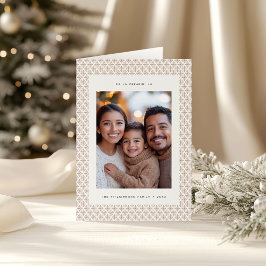 Cartão de Natal Mínimo de Castanho e Neve Branco