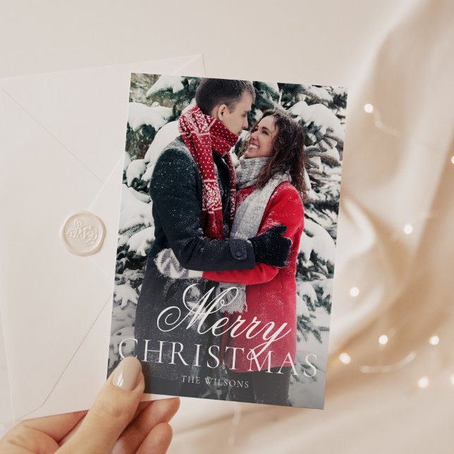 Cartão de Natal Mínimo de Foto Moderno da Tendy (Criador carregado)