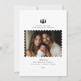 Cartão de Natal Mínimo de Fotografia Moderno e Bra