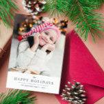 cartão de Natal mínimo moderno<br><div class="desc">Um design moderno mínimo com uma imagem personalizada. Sinta-se livre para personalizar a foto e o texto da imagem de feriado.</div>