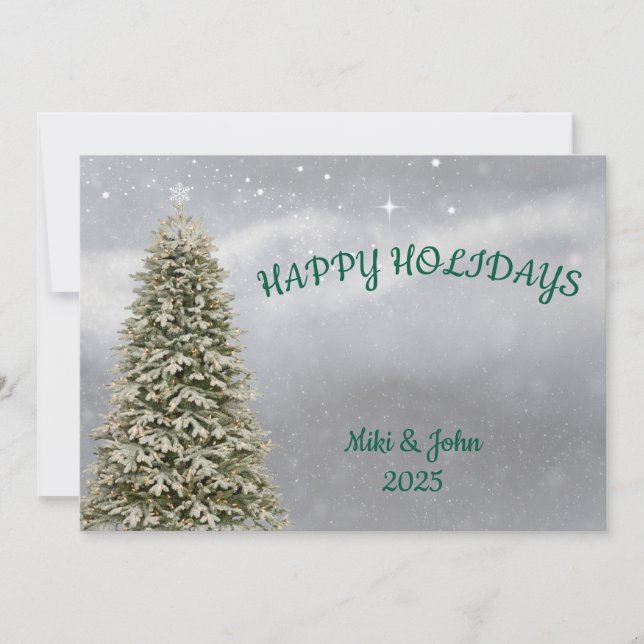 Cartão de Natal Mínimo Moderno Personalizado (Frente)