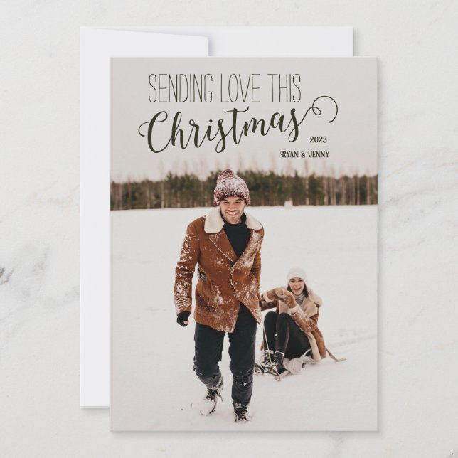 Cartão de Natal Mínimo Personalizado (Frente)