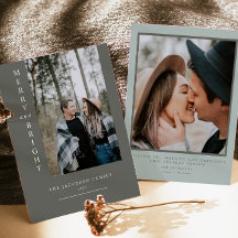 Cartão de Natal Moderno Boho Verde Musgo Foto