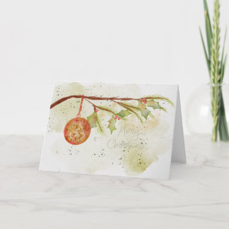 Cartão de Natal moderno com aquarela para as féria