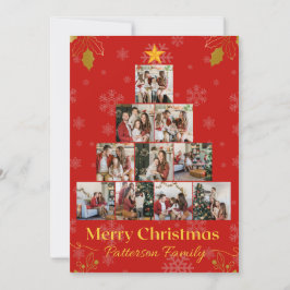 Cartão de Natal Moderno com Colagem de Fotos