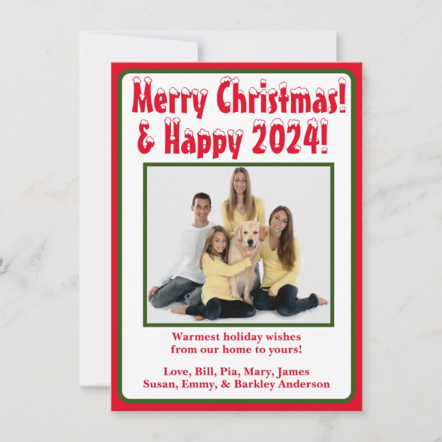 Cartão de Natal Moderno com Foto (Frente)