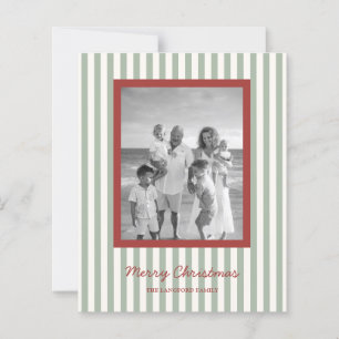 Cartão de Natal Moderno com Foto de Listras Simple