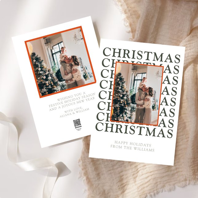 Cartão de Natal Moderno com Modelo de Foto (Criador carregado)