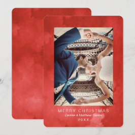 Cartão de Natal Moderno com Valibilidade a Aquarel