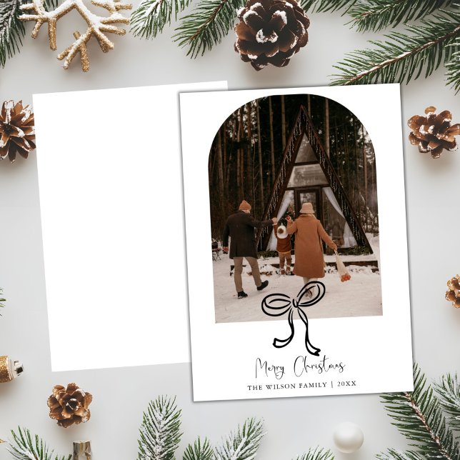 Cartão de Natal Moderno de Férias com Foto na Moda (Criador carregado)