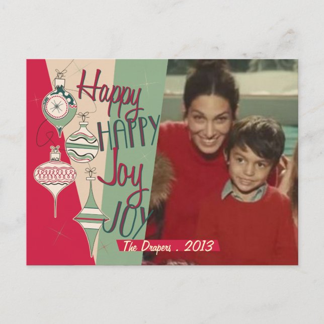 Cartão de Natal Moderno do Século Médio (Frente)