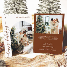 Cartão de Natal Moderno Feliz Férias com Foto