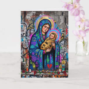 Cartão de Natal Moderno Maria Menino Jesus