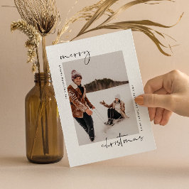 Cartão de Natal Moderno Minimalista com Foto