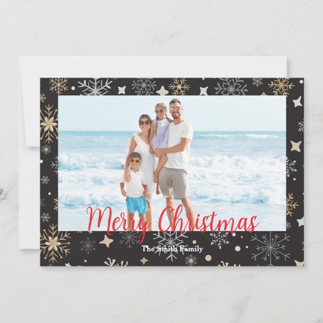 Cartão de Natal Moderno Personalizável (Frente)