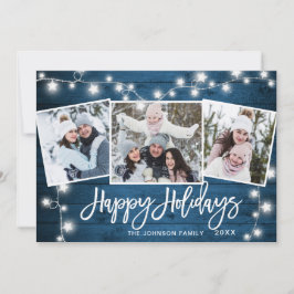 Cartão de Natal Moderno Rústico 3 FOTOS