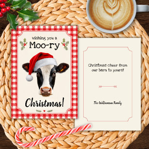 Cartão de Natal Moo-rido Divertido