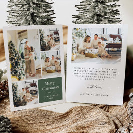 Cartão de Natal Multi-Foto Família Elegante