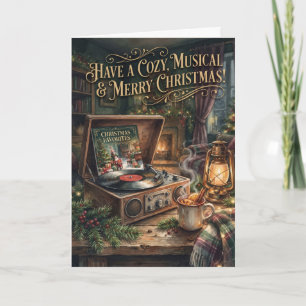 Cartão de Natal Musical Gramofone