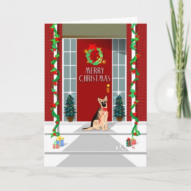 Cartão de Natal - Natal do german shepherd (Frente)