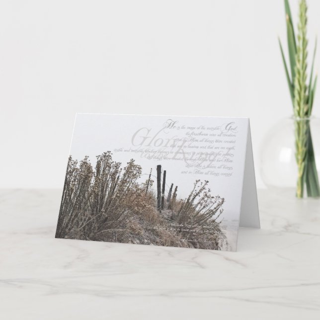 Cartão de Natal nevado da fotografia (Frente)