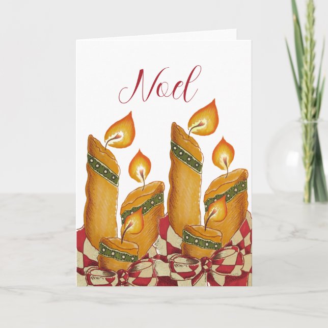 cartão de Natal "Noel" com vela (Frente)