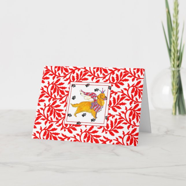 Cartão de Natal NOEL para Retriever de Ouro de Gul (Frente)