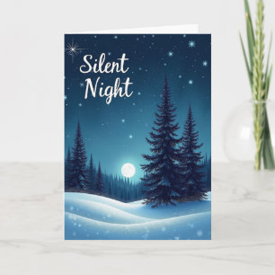 Cartão de Natal Noite Silenciosa Nevada