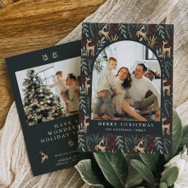 Cartão de Natal Nórdico 2 Fotografias Feriado Boho