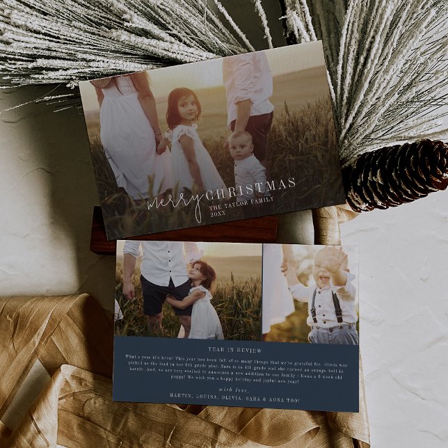 Cartão de Natal Notícias Foto Sobreposição Azul Mo (Criador carregado)