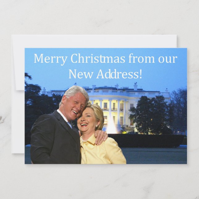 Cartão de Natal novo do endereço de Hillary & de (Frente)