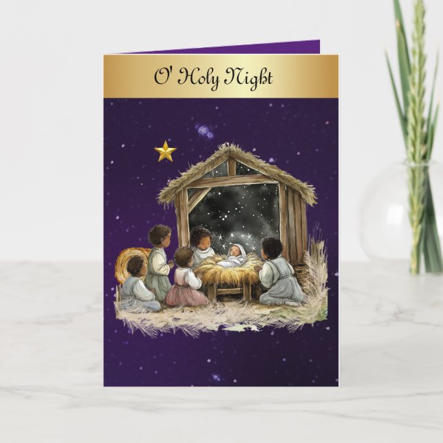 Cartão de Natal O Noite Santa (Frente)