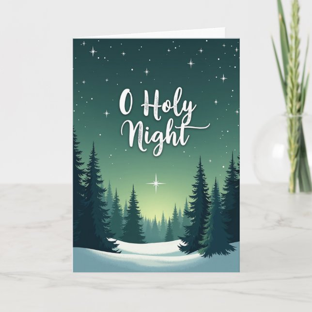 Cartão de Natal O Santa Noite (Frente)