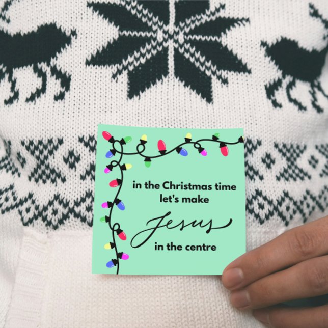 Cartão de Natal: o Vamos faz Jesus no centro (Christmas Card - in the Christmas time let's make Jesus in the centre)