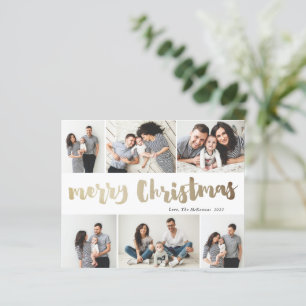 Cartão de Natal Orçamento Dourado Feliz Natal 6 Fo