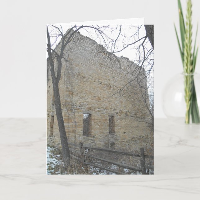 Cartão de Natal "Oxford Mill Side Windows" (Frente)