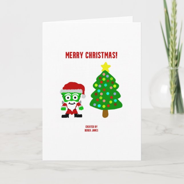 Cartão de Natal padrão FrankenCheese (Frente)