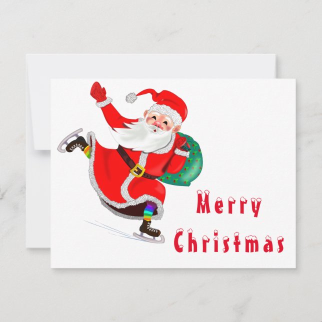 Cartão de Natal Papai Noel com presentes (Verso)