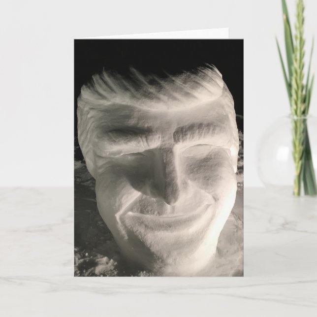 Cartão de Natal para a escultura de neve de galhar (Frente)