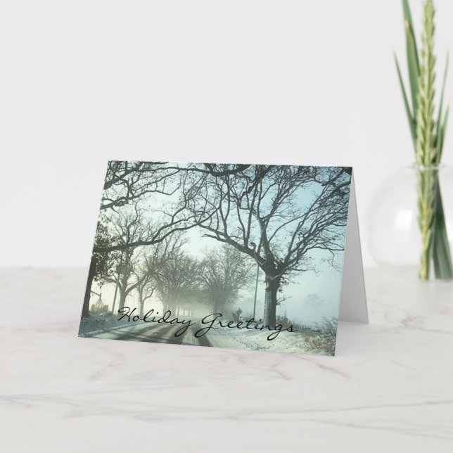 Cartão de Natal para a Estrada de inverno (Frente)